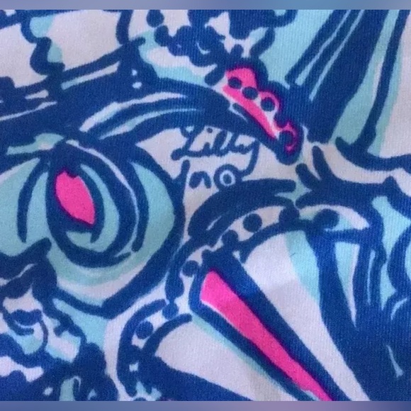 Lilly Pulitzer Scarf 27”x27” Pink Blue Paisley Shell Square Polyester - Picture 3 of 8